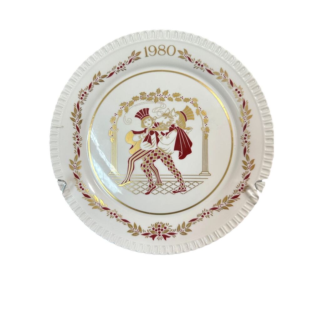 Vintage 1980 Spode Christmas Plate Boar's Head Bone China England 11th Plate